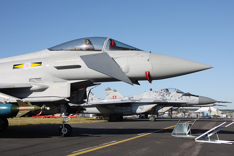 Typhoon F.2, XI(F) Sqn, RAF<br>MiG-29AS Fulcrum, 1.SLK, Slovak AF