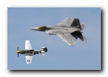 F-22A Raptor, 94th FS, USAF<br>P-51D Mustang <i>Little Horse</i>