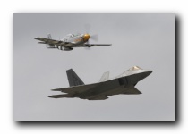 F-22A Raptor, 94th FS, USAF<br>P-51D Mustang <i>Little Horse</i>