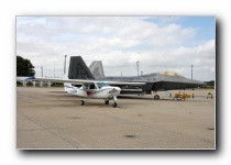 F-22A Raptor, 94th FS, USAF<br>Cessna 177RG Cardinal